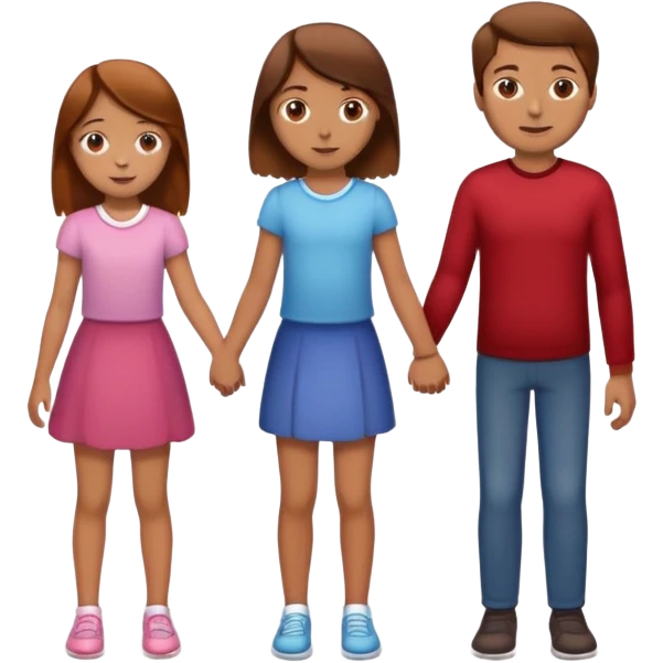 A man with brown hair with a child, a daughter, and a girl by the hand. The child has reddish brown hair emoji
