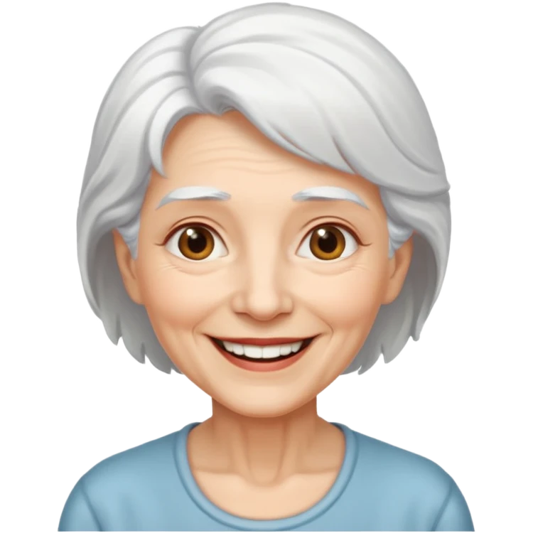 elderly woman white hair  emoji