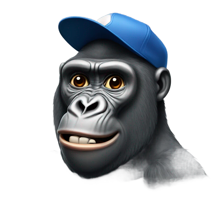 Gorilla wearing a baseball cap emoji