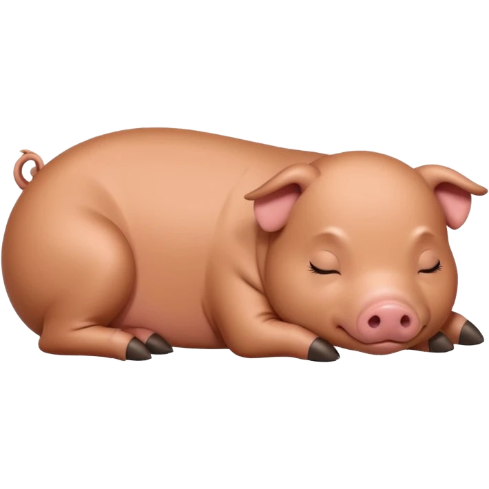 brown cute minipig full body, sleeping emoji