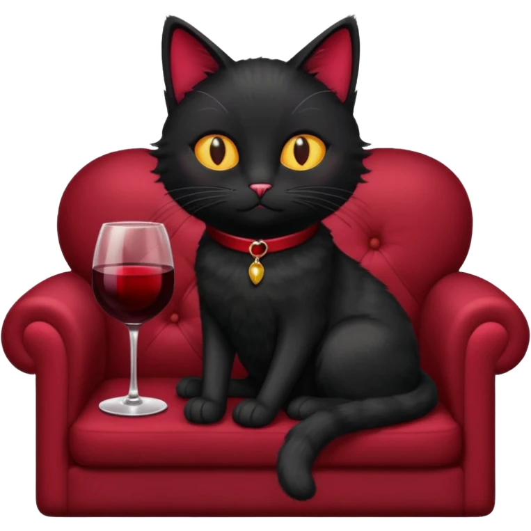 black cats On A Couch With Wine emoji