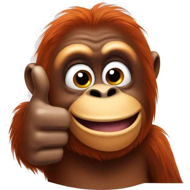 Orangutan giving thumbs up emoji