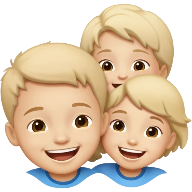two children laughing together, happy and friendly emoji