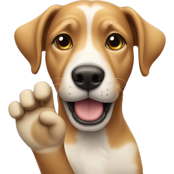 Dog waving emoji