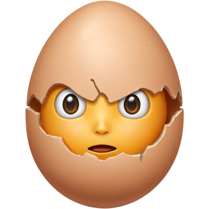 À White egg with human features emoji