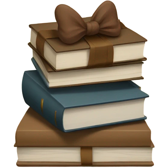 being stack of books with a brown bow emoji
