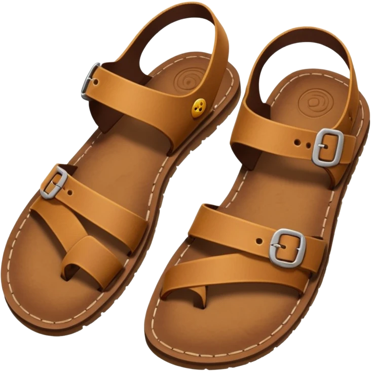 sandal sole with straps visible from below, emoji style emoji