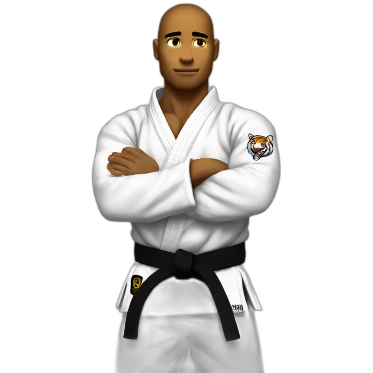 Tiger jiu-jitsu black belt with his arms crossed emoji