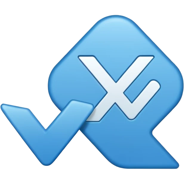 The blue check mark and the check mark itself should be in the middle without shadows.  emoji