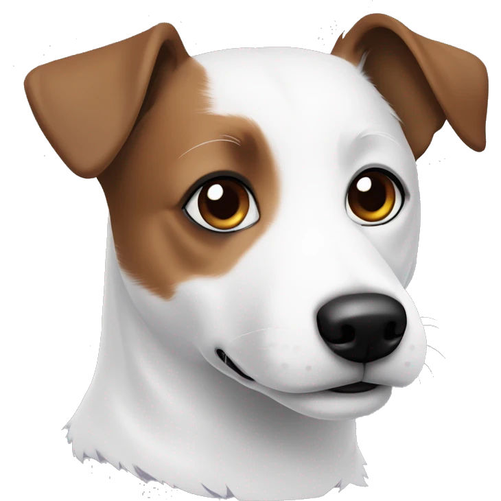 Blue eye Jack Russel with all white fur & brown patch on right eye emoji