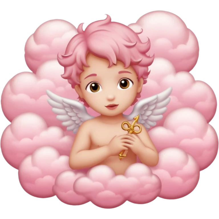 cupid on pink clouds dreamy  emoji
