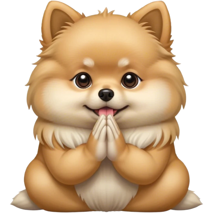 Pomeranian praying emoji
