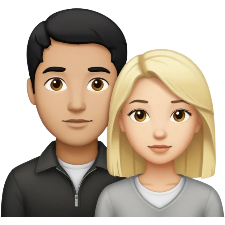 Black hair man and blonde girl emoji