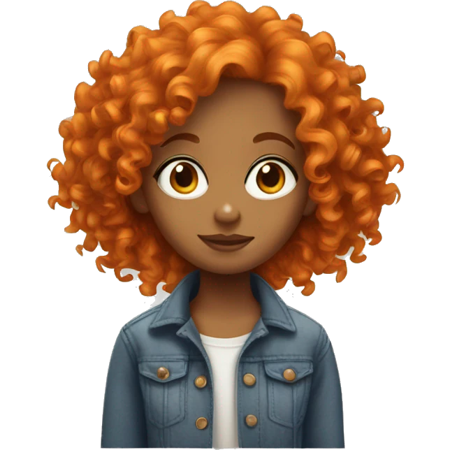 orange curly hair girl with big eyes emoji
