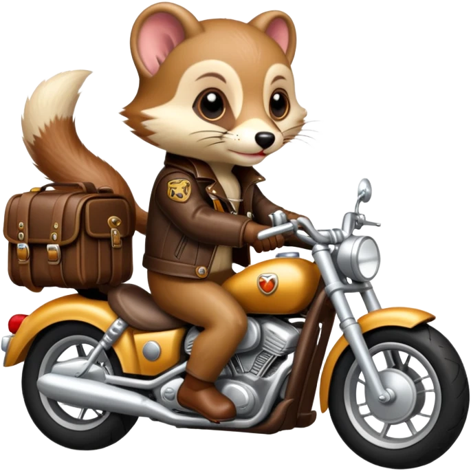Weasel riding a motorcycle  emoji
