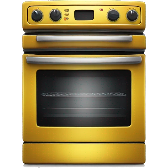 Realistic metallic yellow oven isolated.  emoji
