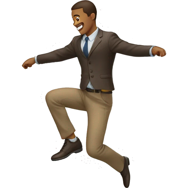 man jumping in the air and clicking his heels together emoji