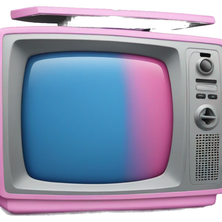 blue and pink television emoji