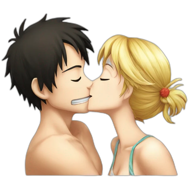 Luffy kiss nami emoji