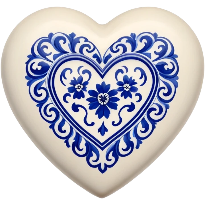 Heart with blue deruta pattern emoji