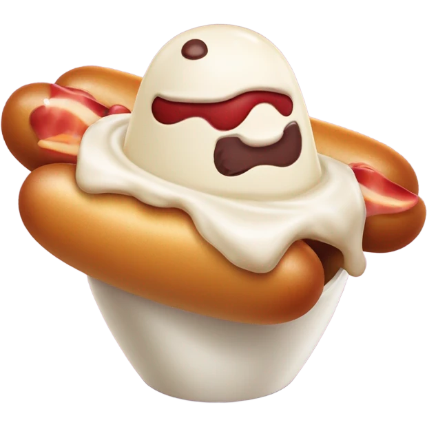 Hotdog in a cup of ice cream emoji