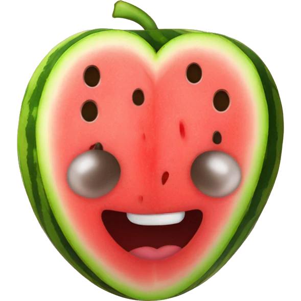 Emoji with hearts in the eyes but with watermelons instead of hearts  emoji