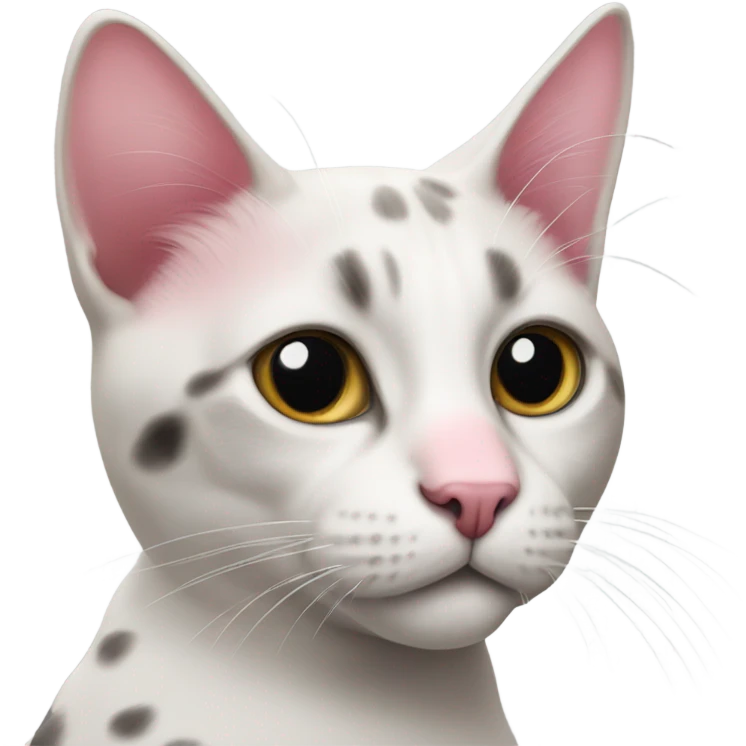 cat with pink nose and black spot on ears emoji