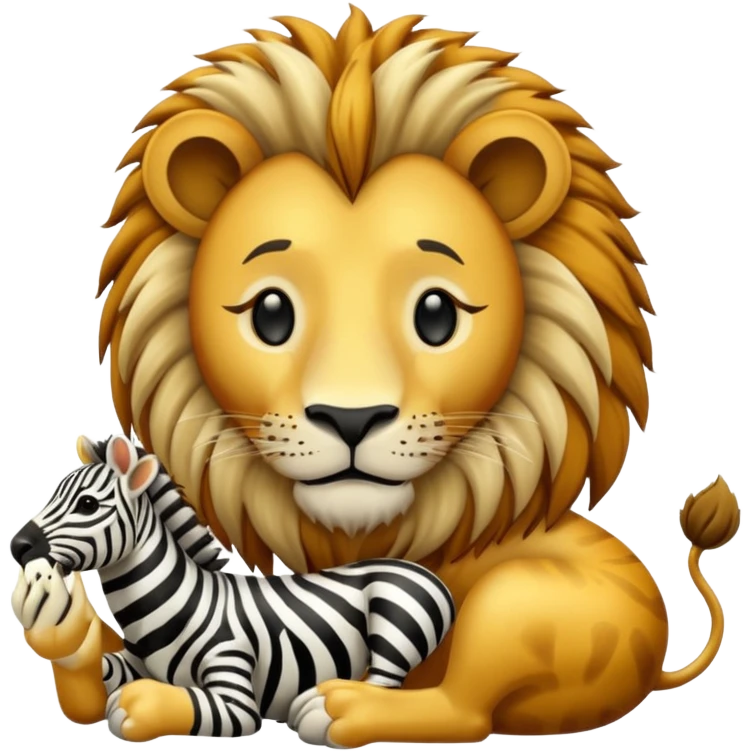 lion feasting on zebra emoji