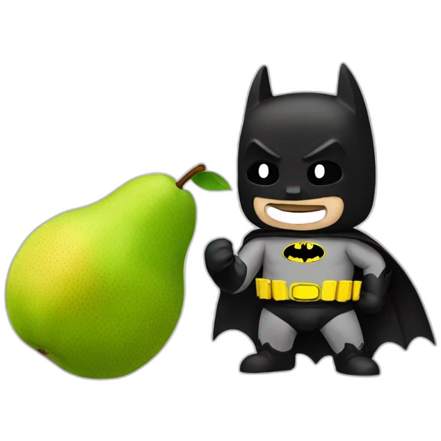 batman eating a pear emoji