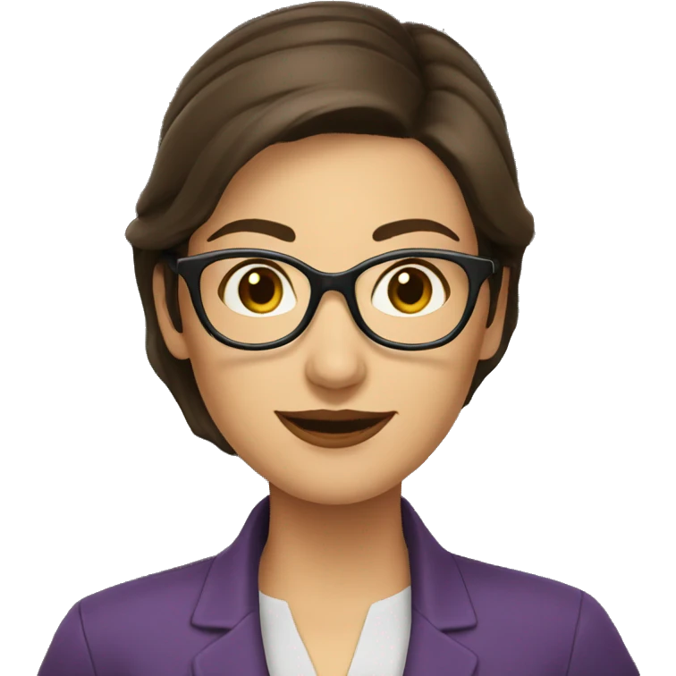 Brunette librarian woman full emoji