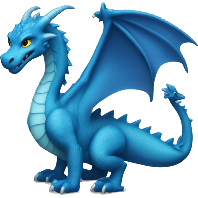 A adult dragon named Sapphira is blue and graceful emoji