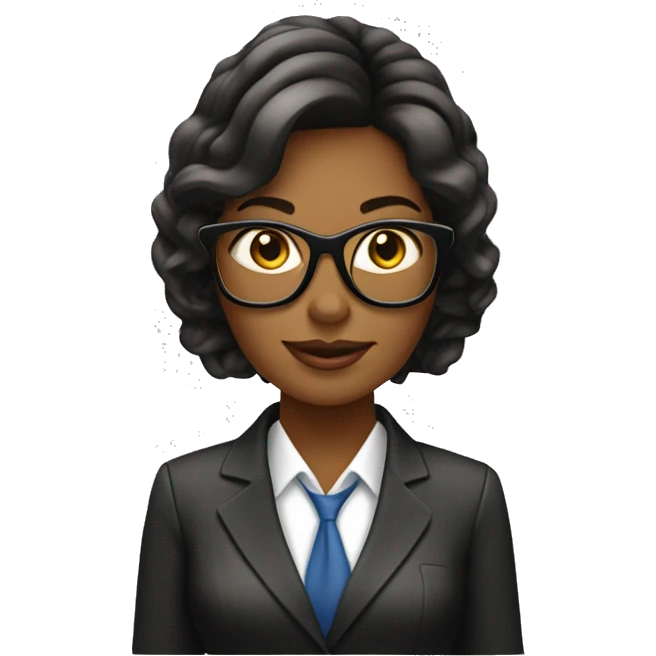 Secretaria cabelo preto computador e tomando cafe emoji