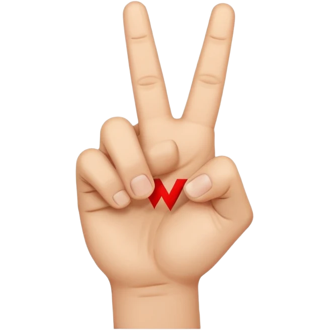 Una mano haciendo la w con los dedos cruzados emoji