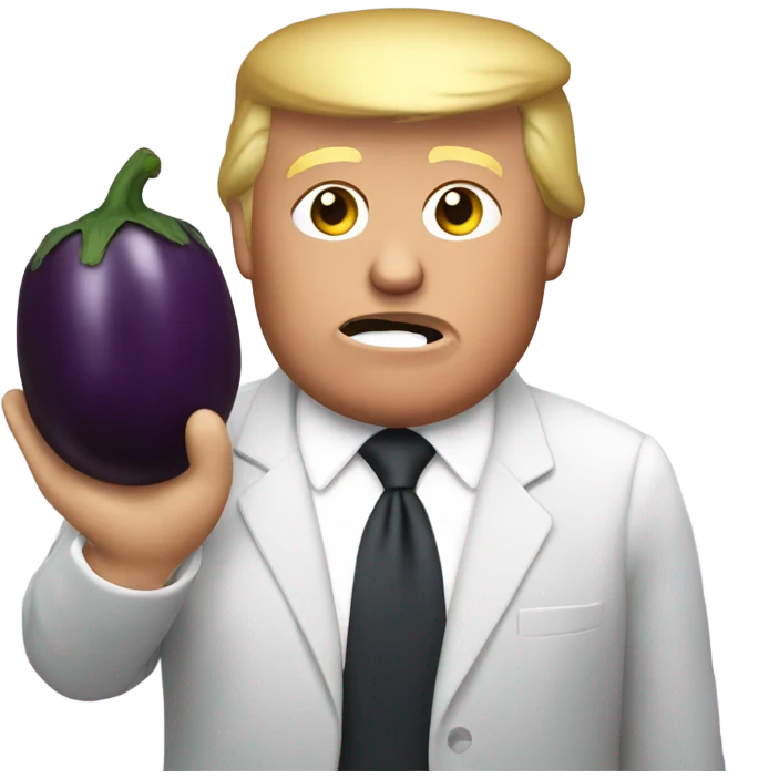 Donald trump eating eggplant emoji