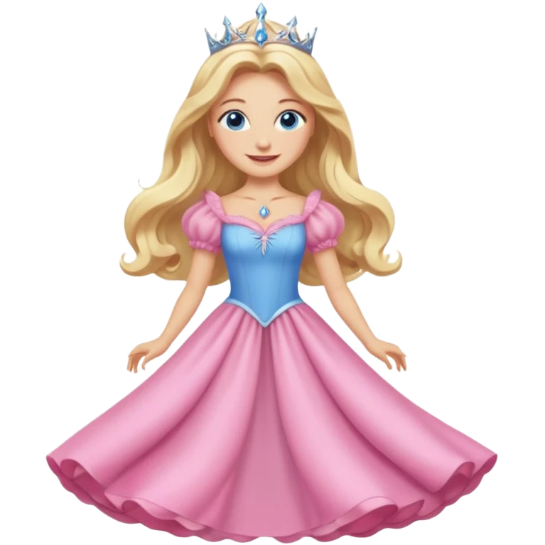 Glinda the Good Witch from the Wizard of Oz with light skin, blue eyes, blonde long hair, pink outfit emoji