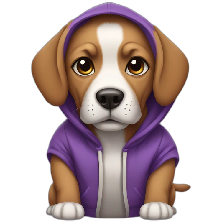dog with purple hoodie emoji