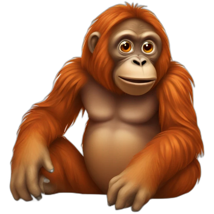 Orang outan sur tortue emoji