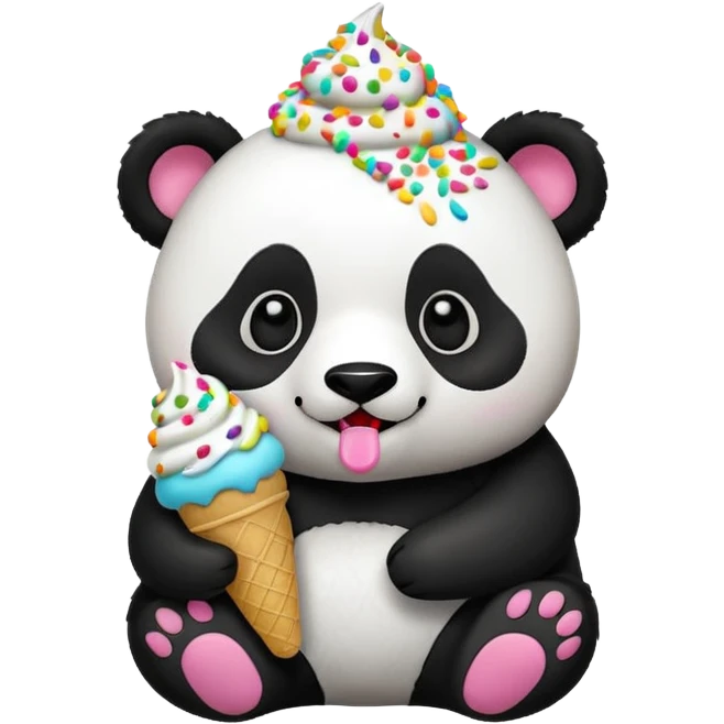 Panda eating ice cream emoji