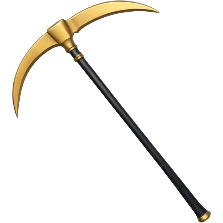 The scythe of the God of Death, a symbol of death, is long and straight, entirely in deep black. emoji