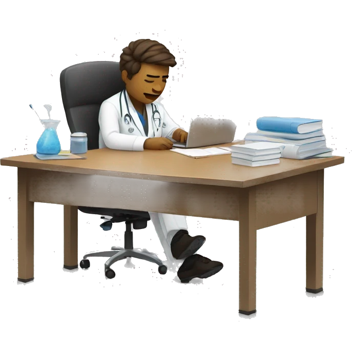Tired medical student studying  emoji