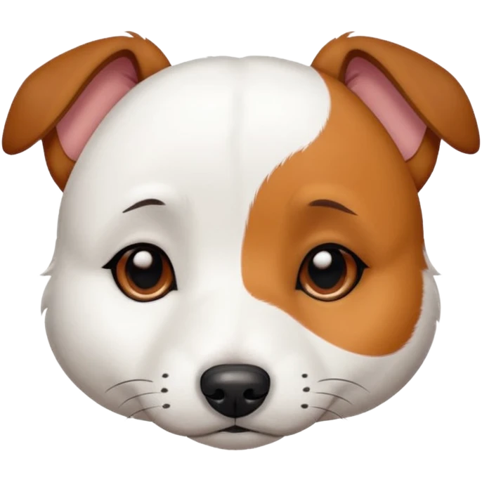 Chien jack Russel blanc avec deux tache marron sur ses yeux qui dort emoji