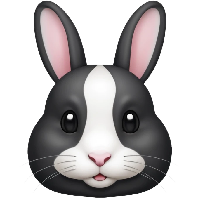 black and white dutch rabbit cute (ios7 style) emoji