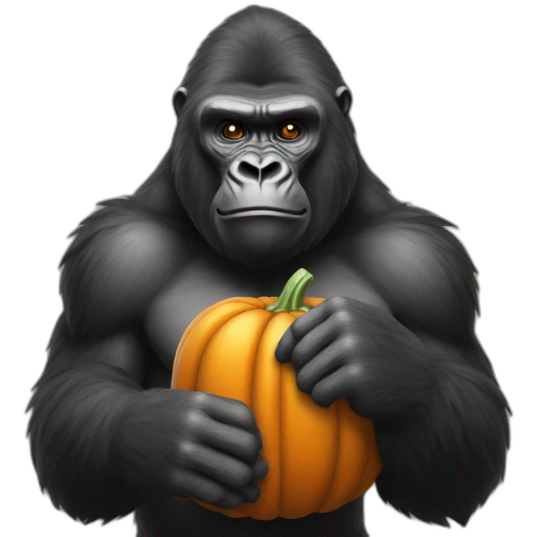 a gorilla pumpkin emoji