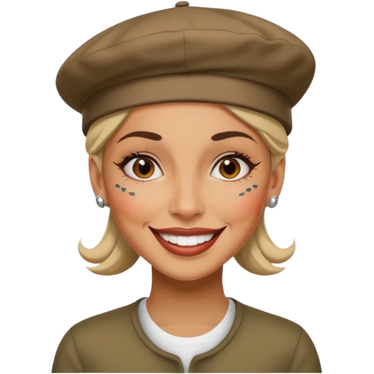 woman with tattooed faces wearing berets emoji