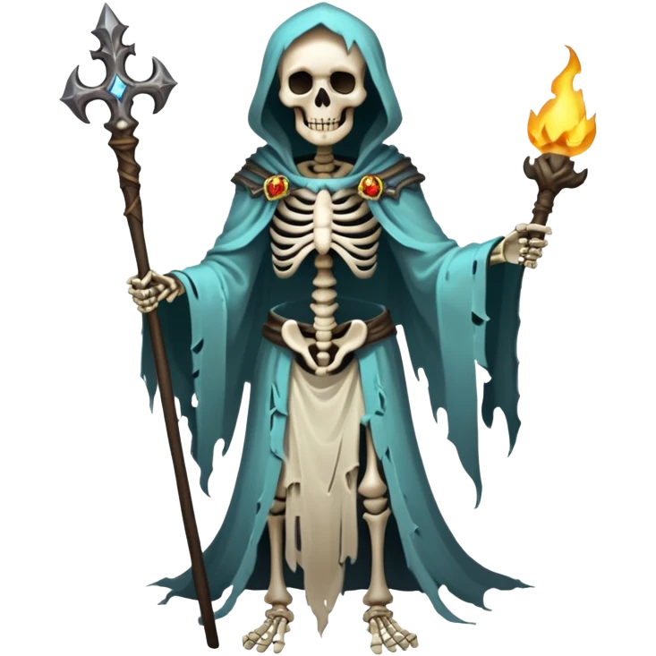 skeleton lich with magical staff emoji