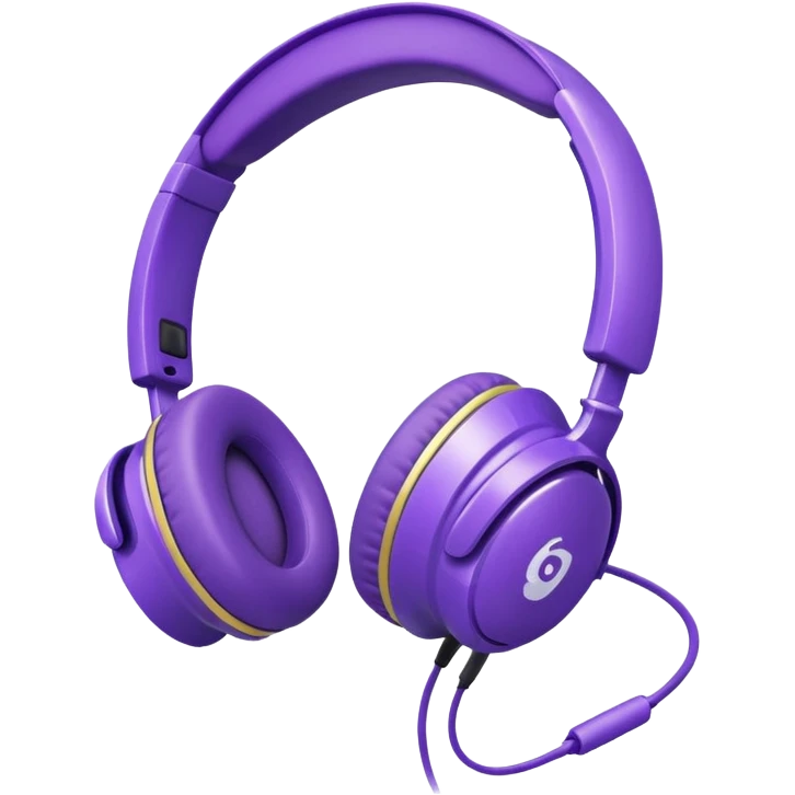 Glitter Purple and Cian headset emoji