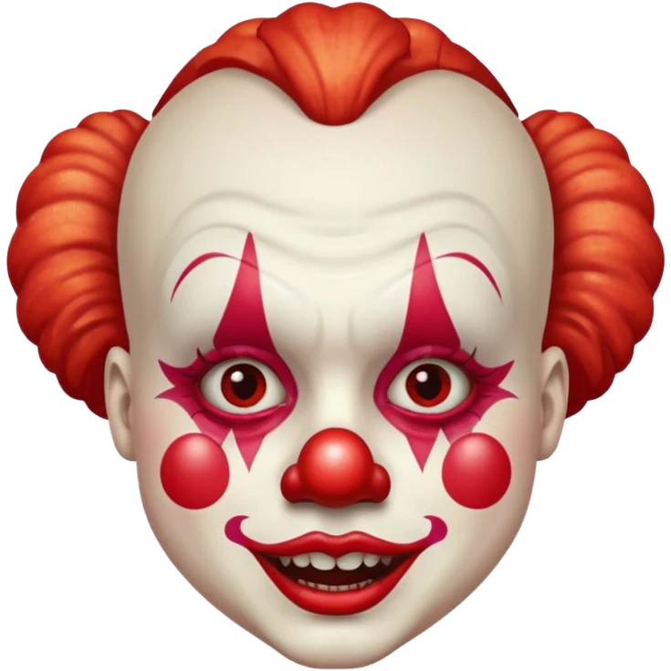 red glitter clown with the retarded facial expression emoji