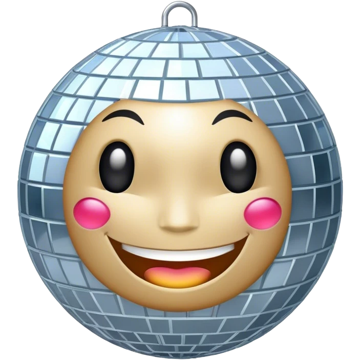 Disco ball with body and face emoji