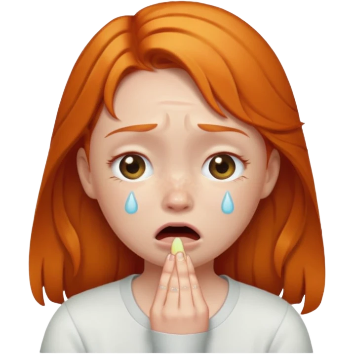 Ginger girl crying emoji