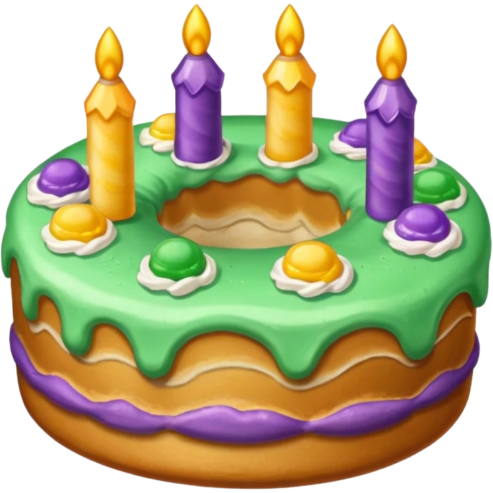 King Cake colorful emoji